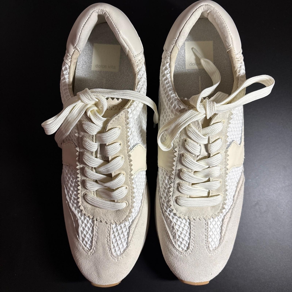 Dolce Vita White and Tan Sneakers - Picture 3 of 7